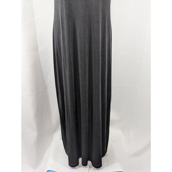 RONNI NICOLE! LUXURIOUS BLACK FULL LENGTH, SHEER TOP MAXI DRESS! DRAPEY! SZ 12 - Picture 4 of 8